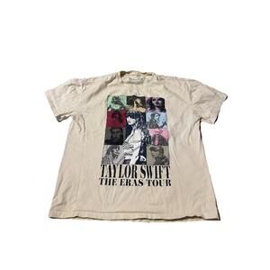 Taylor Swift The Eras Tour T-Shirt Small Cream Official Merch Soft H81